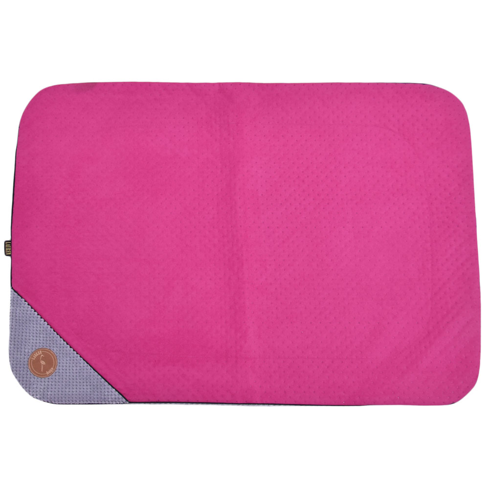 Blanket/Deck - DANTE - 100cm x 70cm - pink quilted/grey